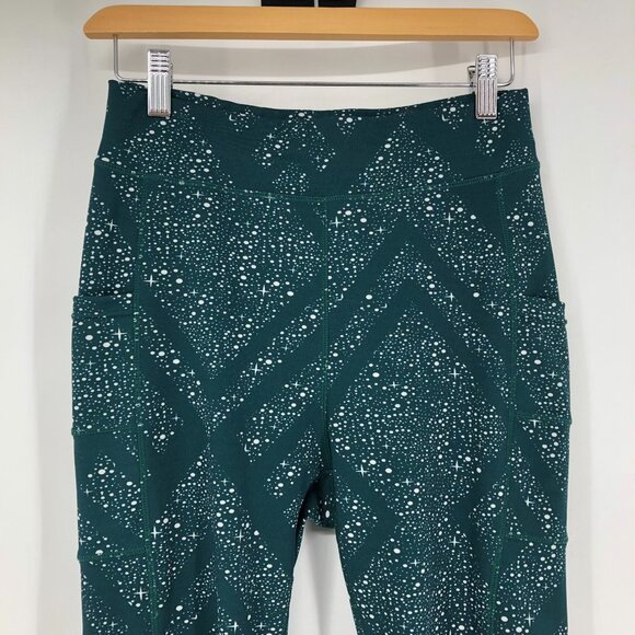 Pop Fit Stella Athletic Leggings Green with White dots and stars Size Medium - Picture 10 of 12